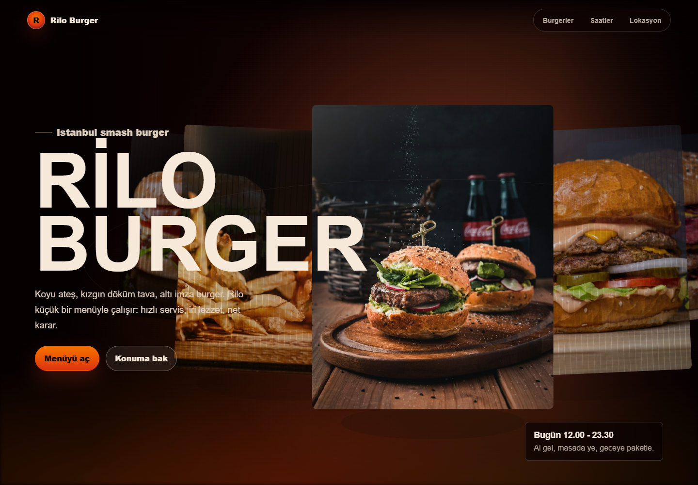 Rilo Burger web sitesi önizleme